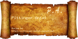 Pittinger Antal névjegykártya